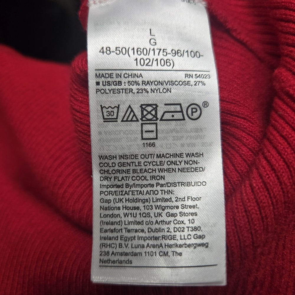 Banana Republic Lenzing Ecovero Serene Sweater Dress Large Red Ribbed Date Night - Picture 11 of 16